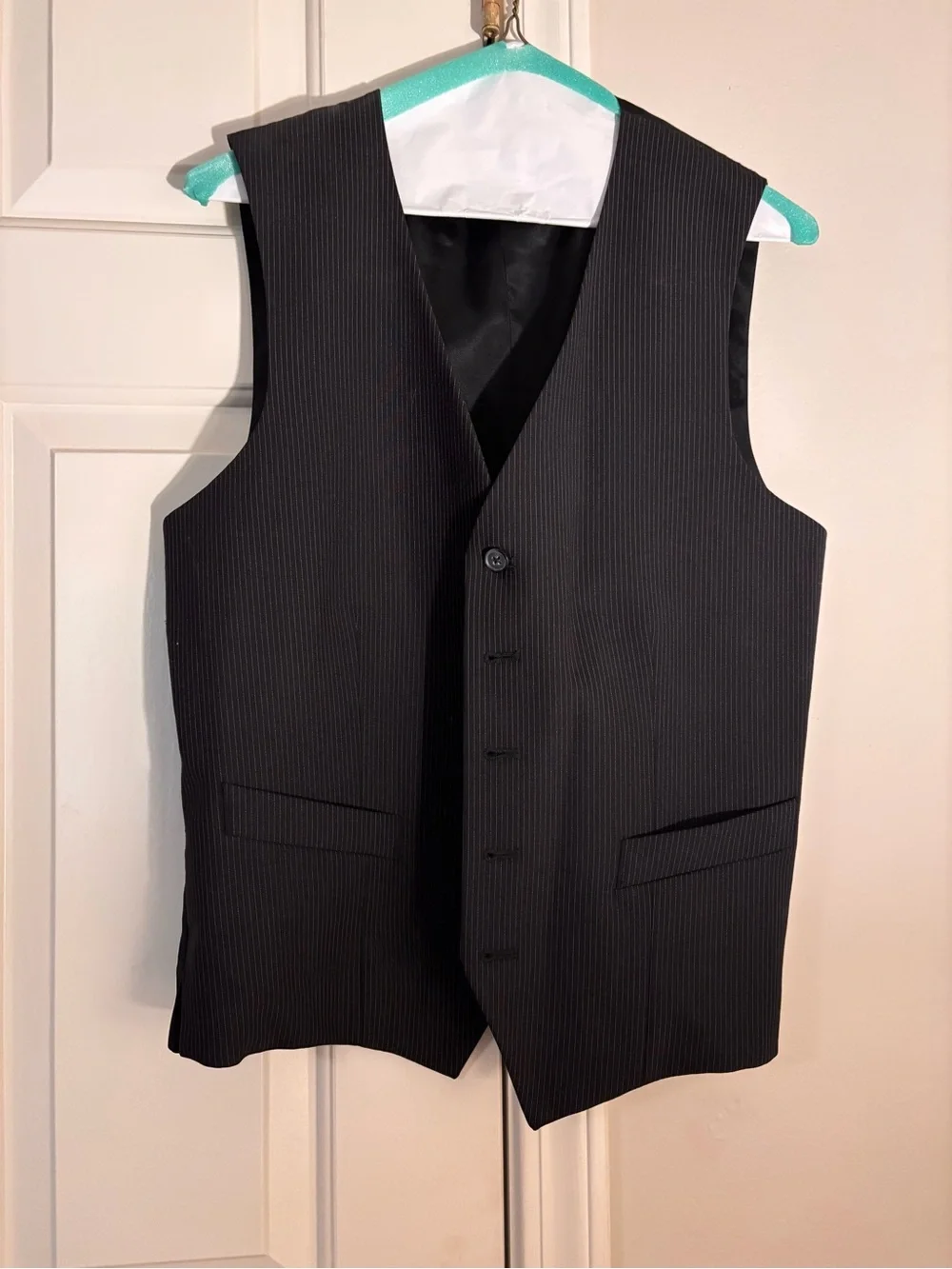 Express Black Pinstripe Men's Dress Vest